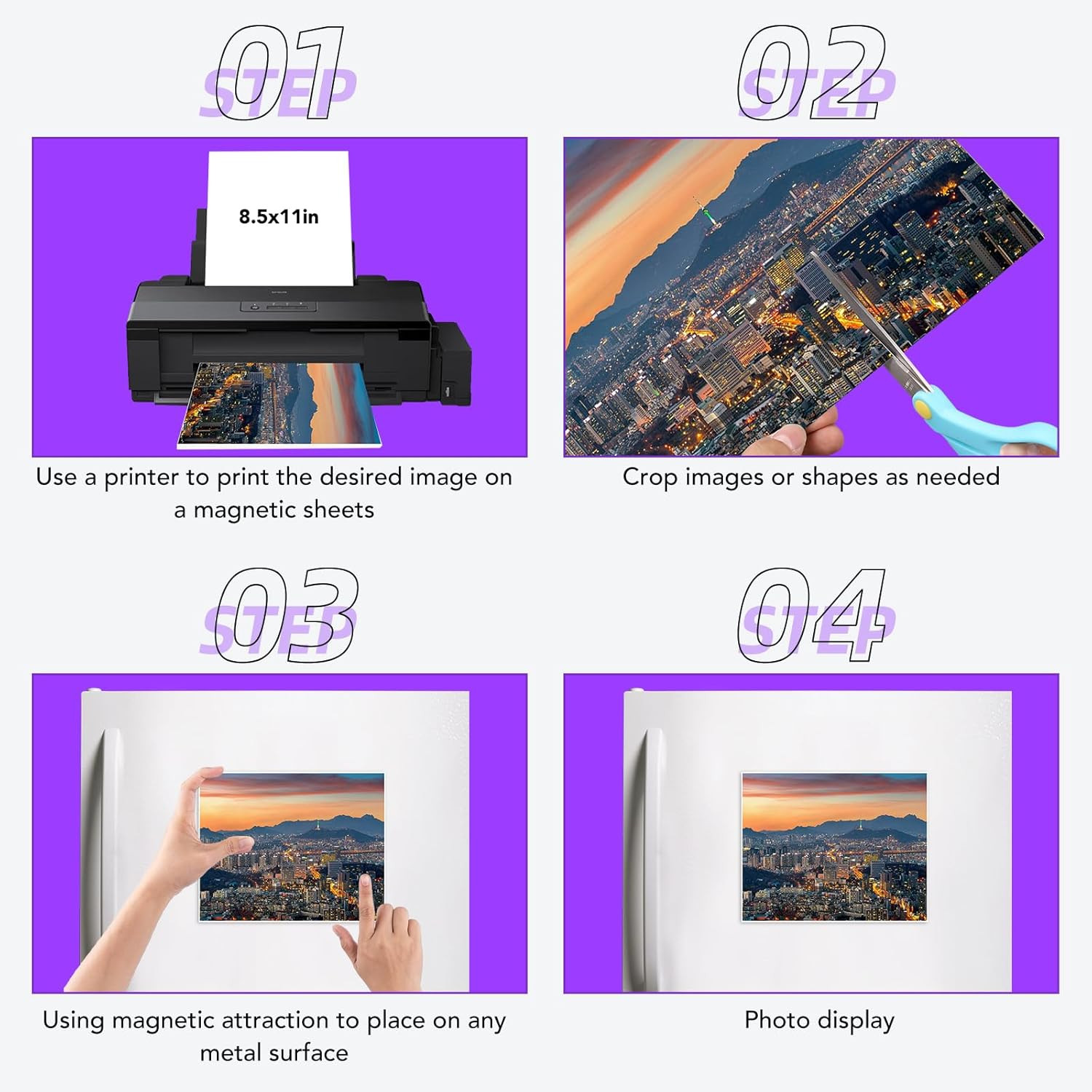 Printable Magnetic Sheets, 8Pcs 8.5 X 11 Inch Flexible Magnet Sheets Matte Non A