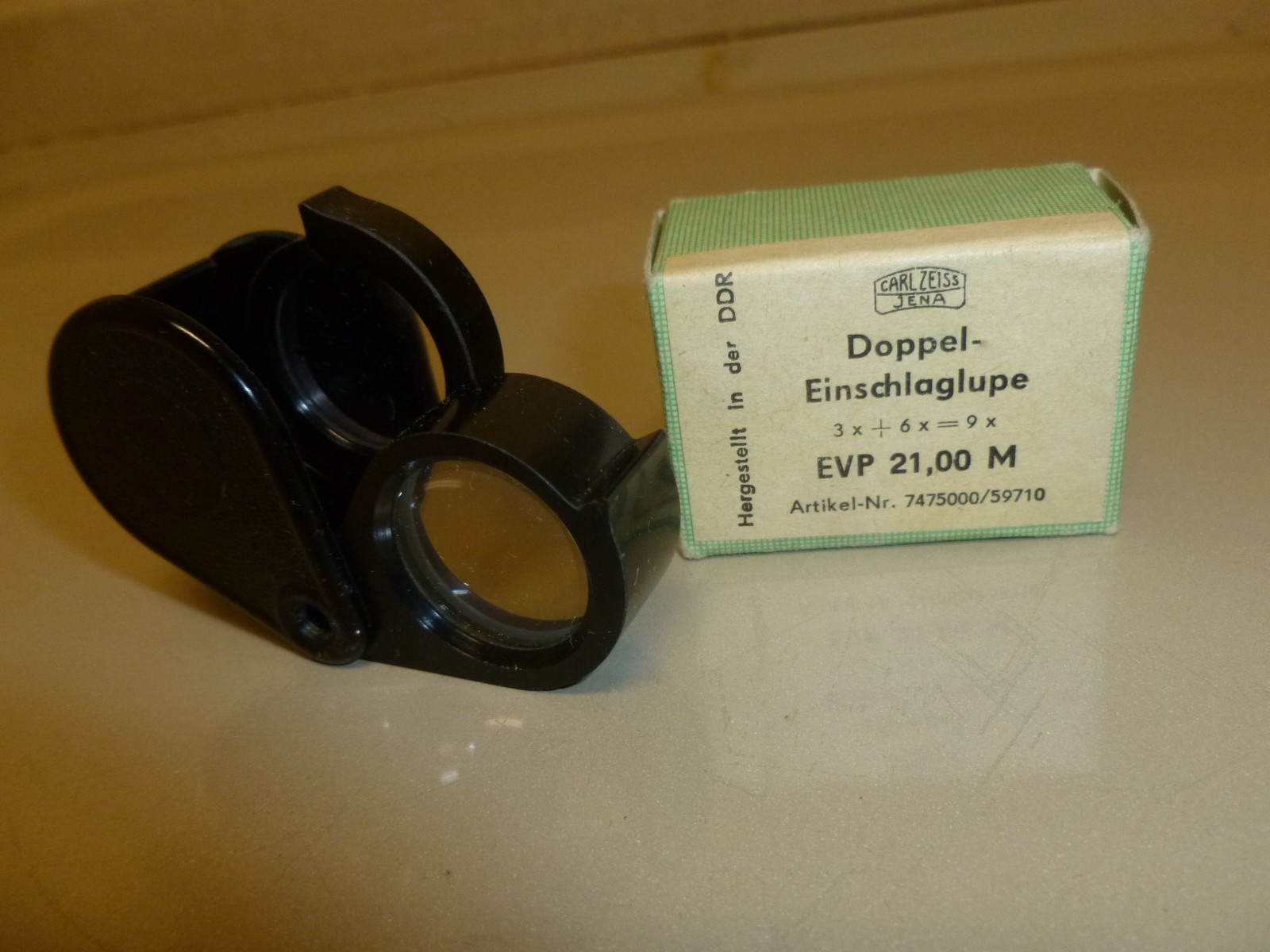 Vintage Carl ZIESS Jena 3x6x9 Jewelers Double Loupe magnifying NOS