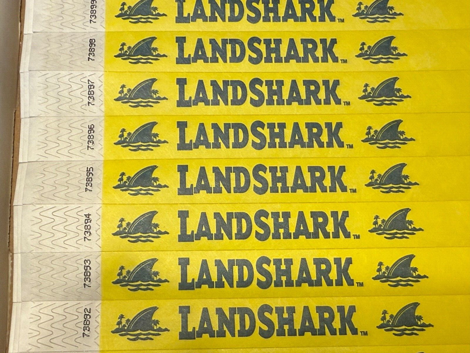 400 Landshark Lager ~ Tyvex Wristbands, Event Bracelets for Security & Safety