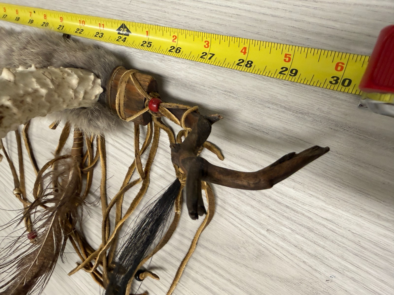 Replica Decorative Native American Deer Antler Peace pipe 29”