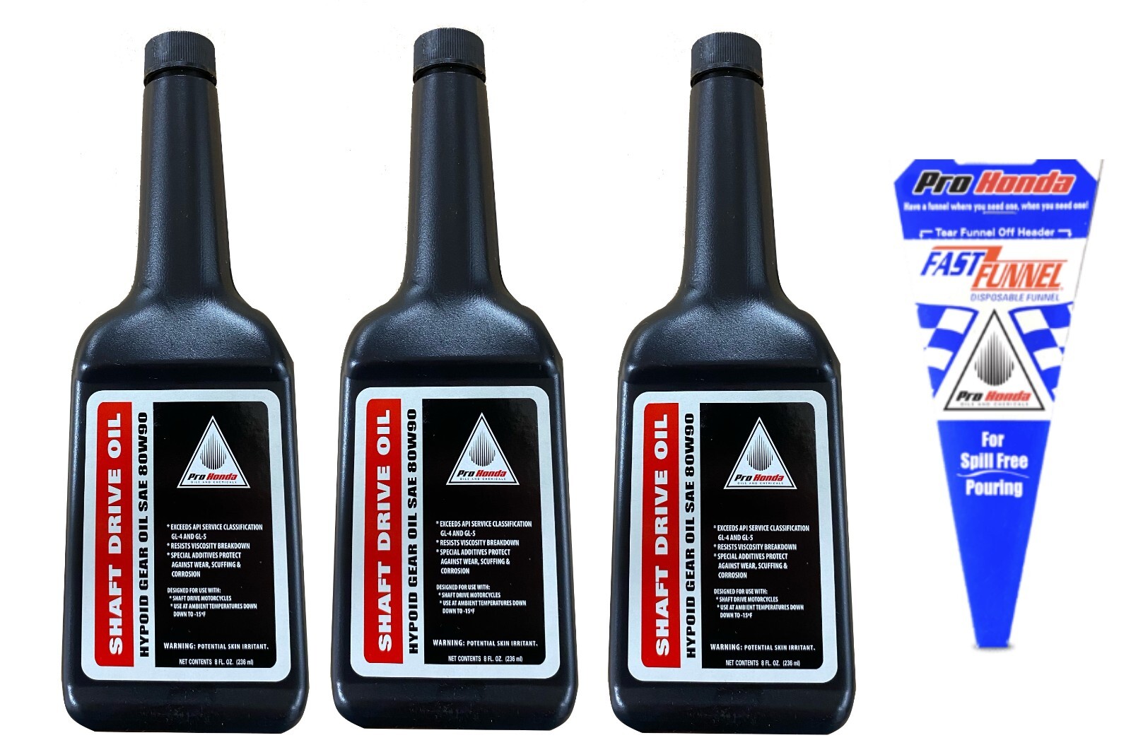 3 Pack OEM Honda Shaft Drive Oil Differential Gear Oil 80W90 08208-0080 w Funnel