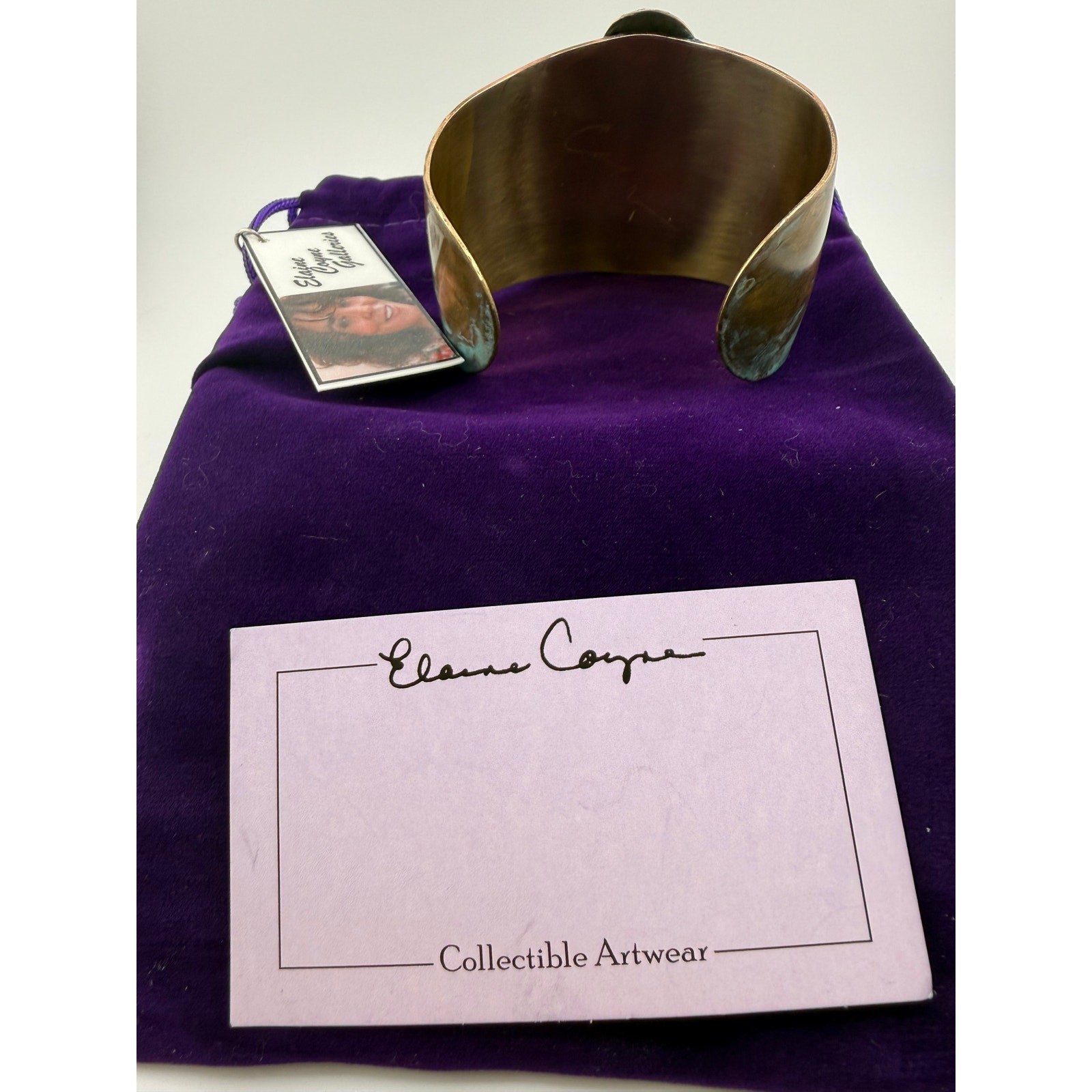 Elaine Coyne Verdigris Patina Brass Octopus Cuff Bracelet New