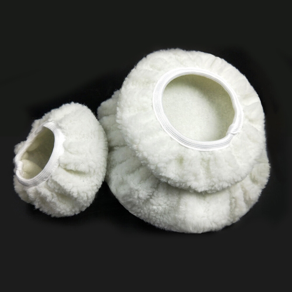 6PCS 5-6/7-8/9-10 inch Polishing Bonnet Buffer Pads Soft Wool For Car Polisher