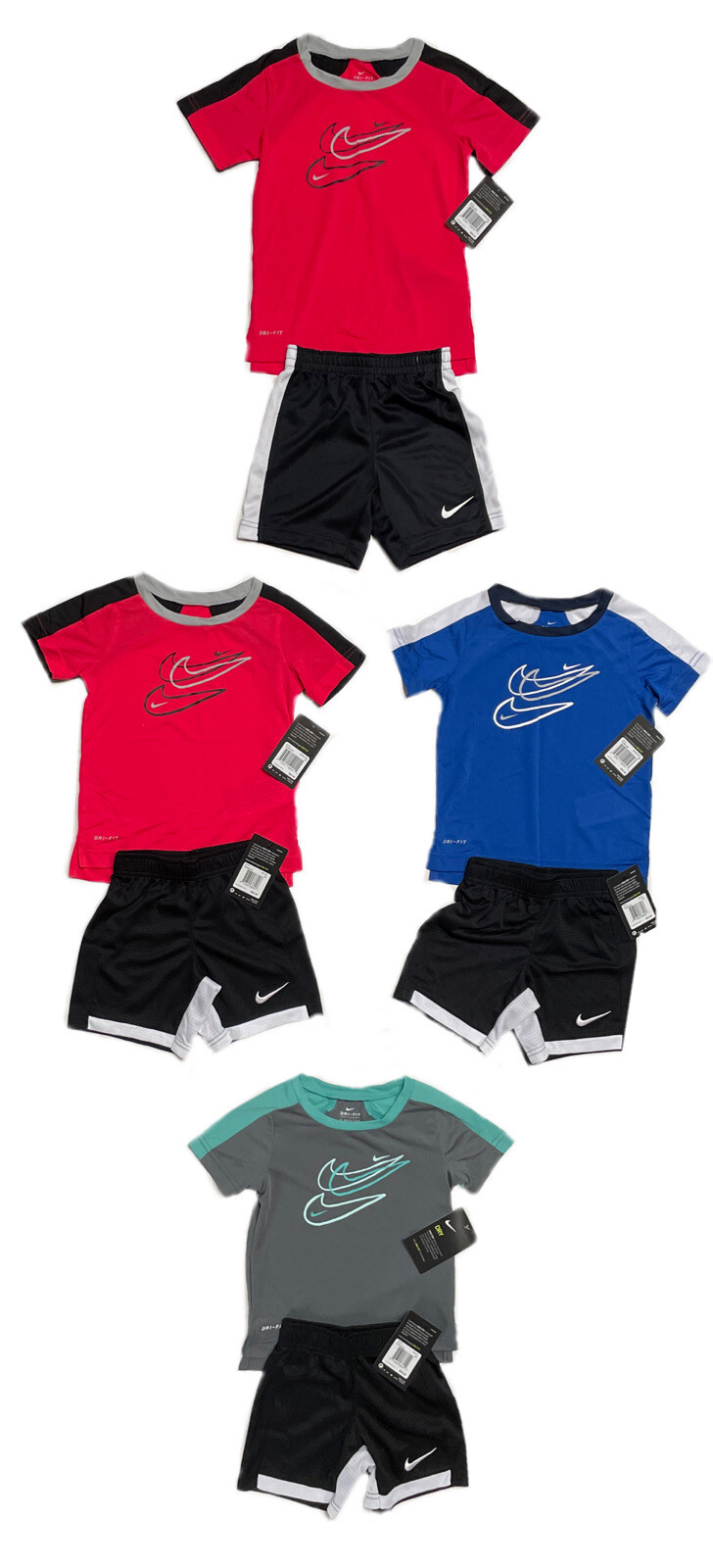Nike Baby/Toddler Boy Short Sets, Regular or DRI-FIT, Sizes: 12M-24M & 2T-4T NWT