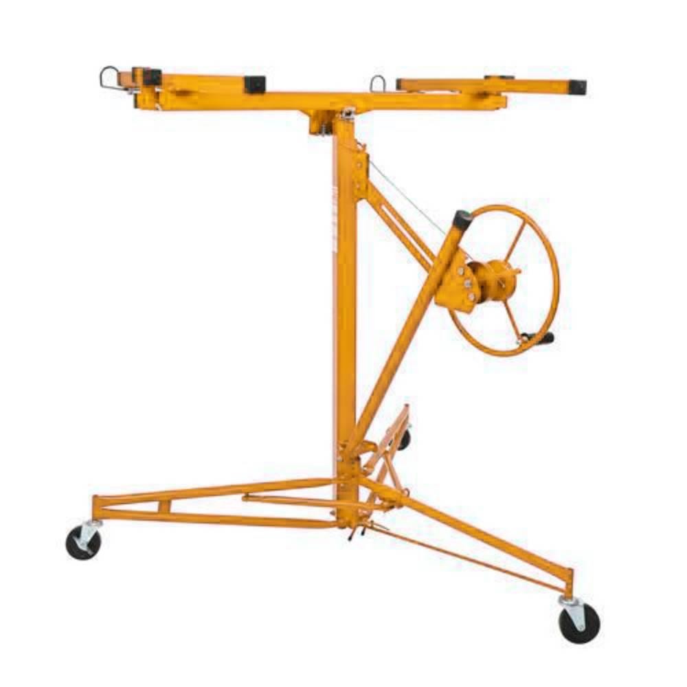 11FT Drywall Lift Panel Rolling Hoist Jack Lifter with Telescopic Arm and Caster