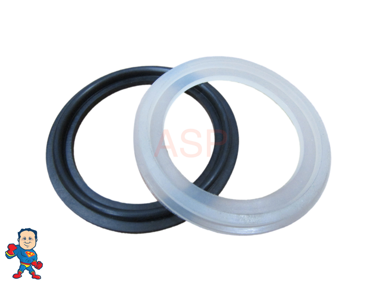 Hot Tub Spa 2" Heater or Pump Union Gasket Combo (1) 2 1/2" Lip & (1) 2 5/8" Lip