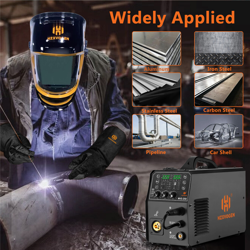 HZXVOGEN Aluminum MIG Welder Welding Machine 110/220V 250A 6in1 Dual Voltage USA