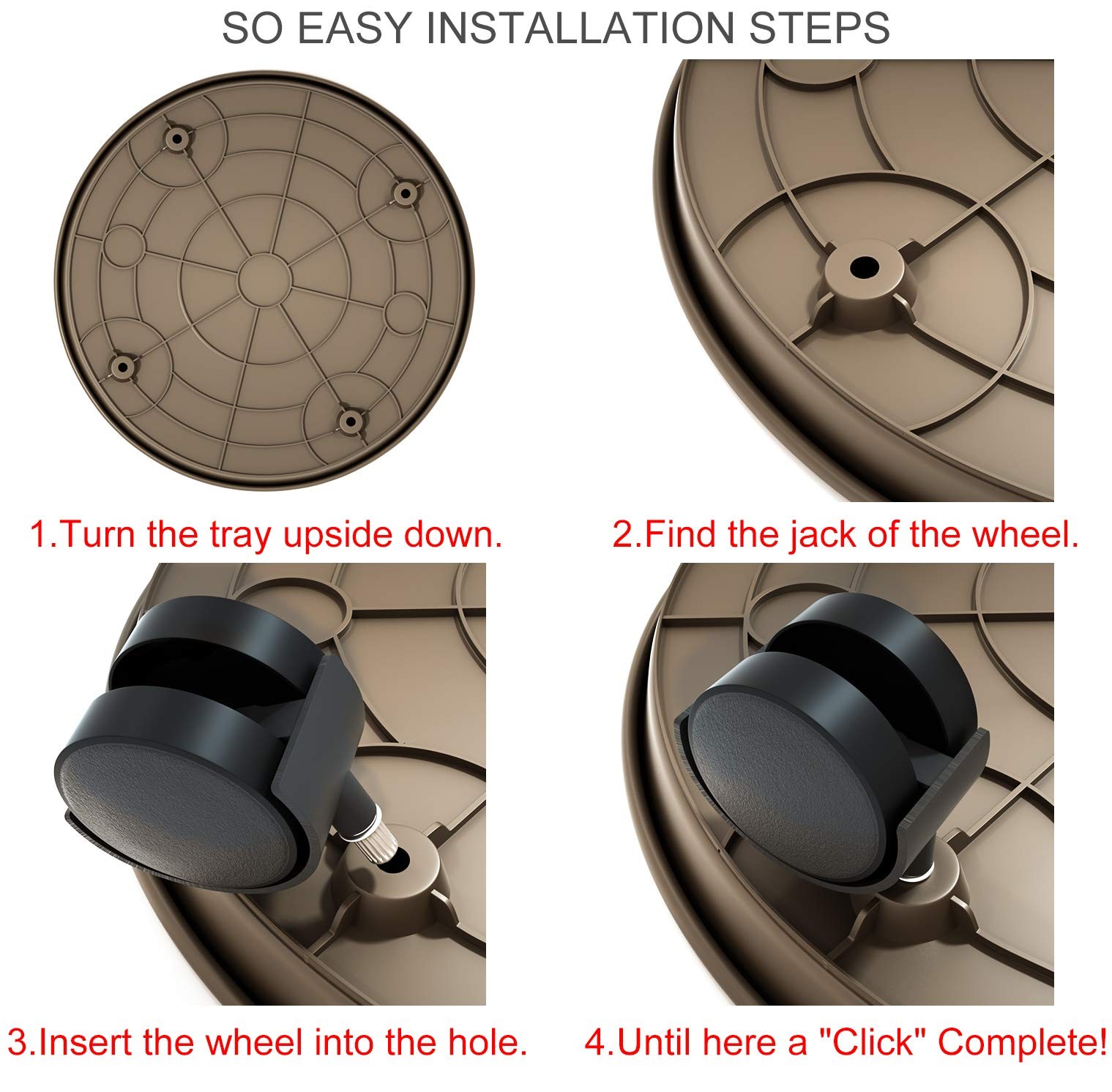 Plant Caddy with Wheels 15.5 Inch - 2 Pack Plant Caddy on Wheels Heavy Duty,P...