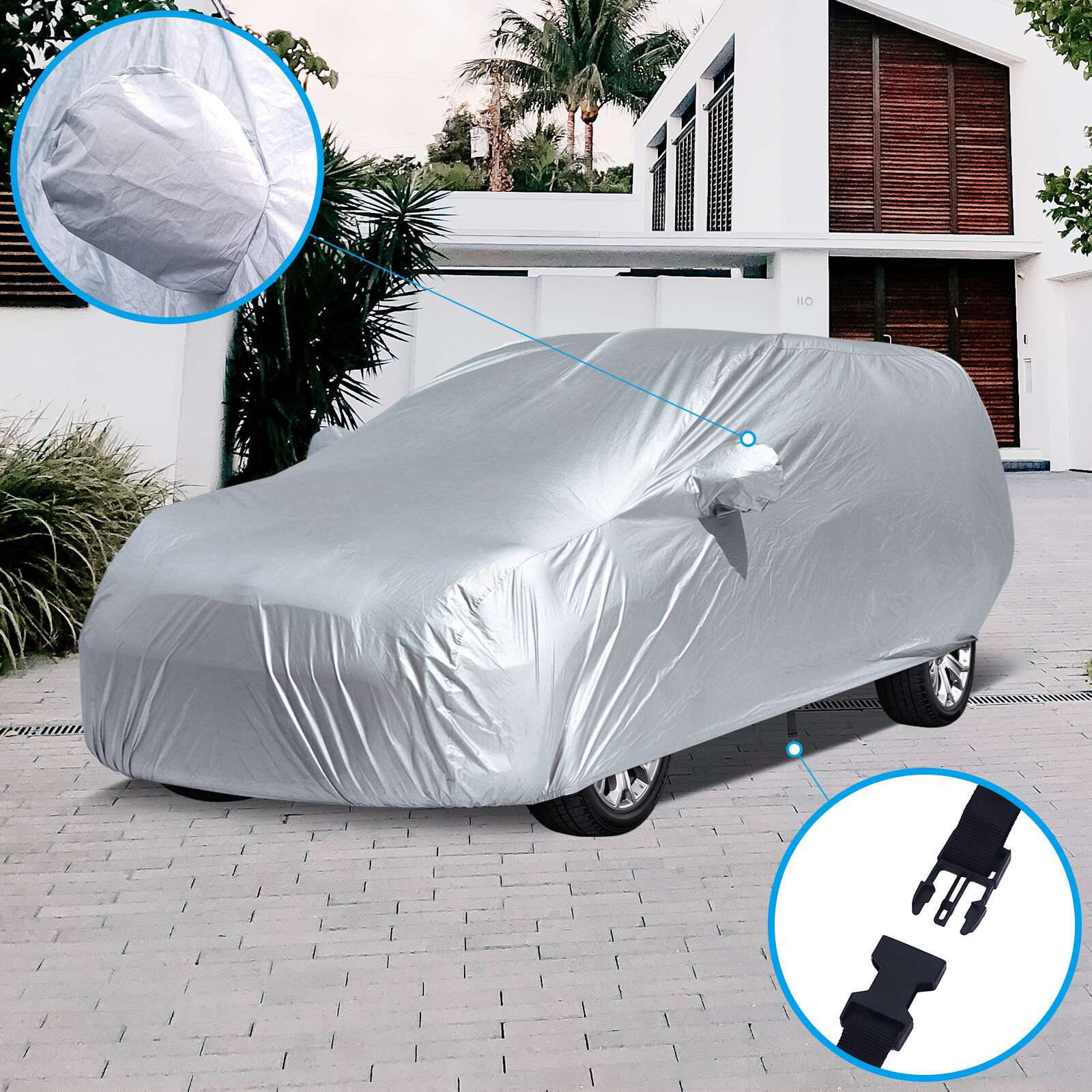 XXXL SUV Car Cover Outdoor Snow Dust Sun UV Resistant For Cadillac Escalade ESV