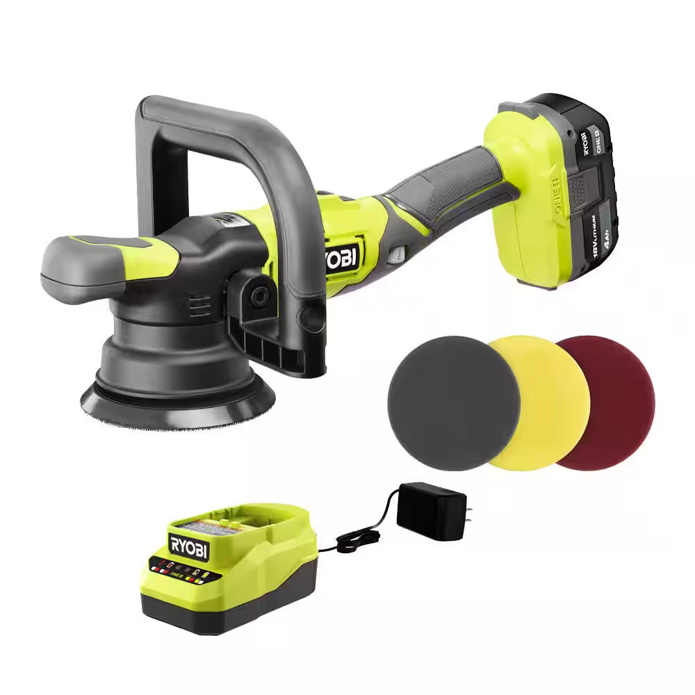 RYOBI PBF100K 18V Cordless 5 in. Variable Speed Dual Action Polisher Kit