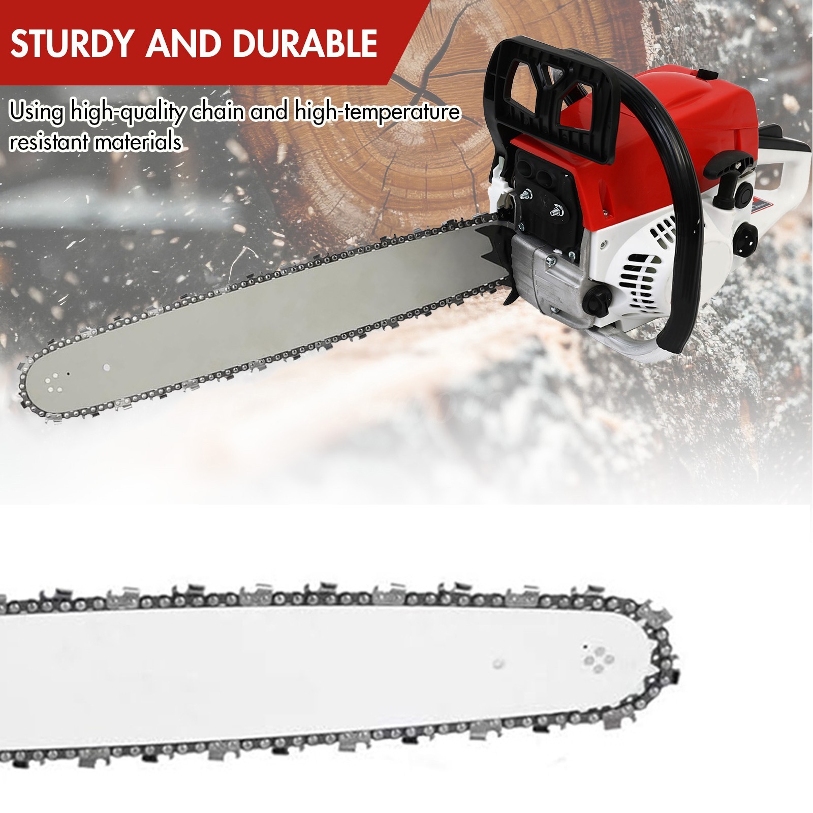 2-Stroke Gasoline Chainsaw 52 CC 20" Bar Power Engine Wood Cutting Gas Chain Saw