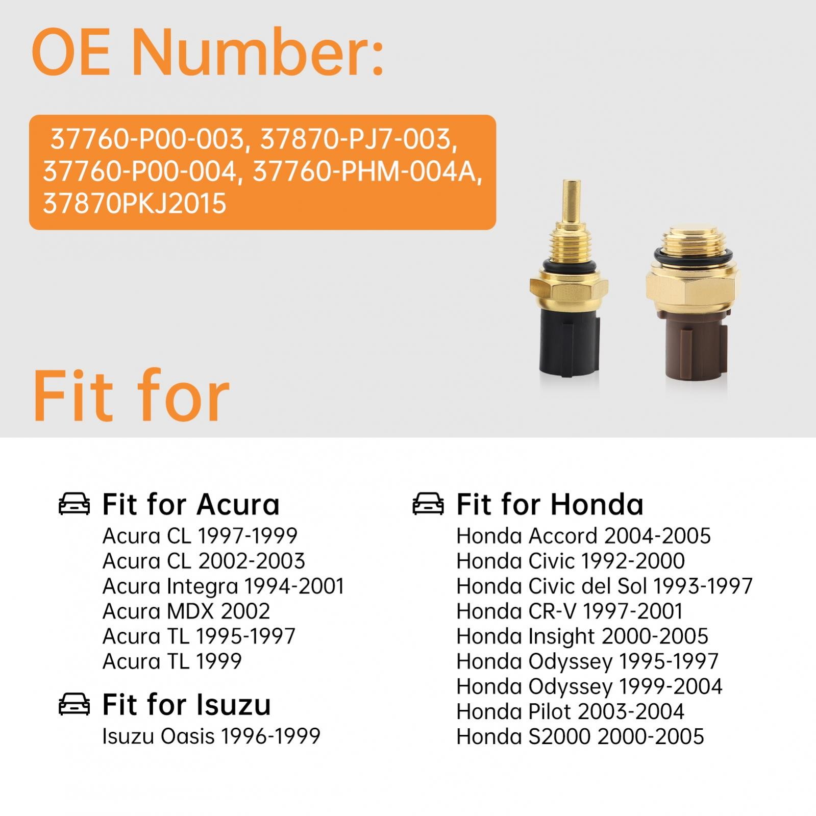 Replace 37870-PJ7-003/37760-P00-003 Cooling Fan Switch Water Temperature Sensor