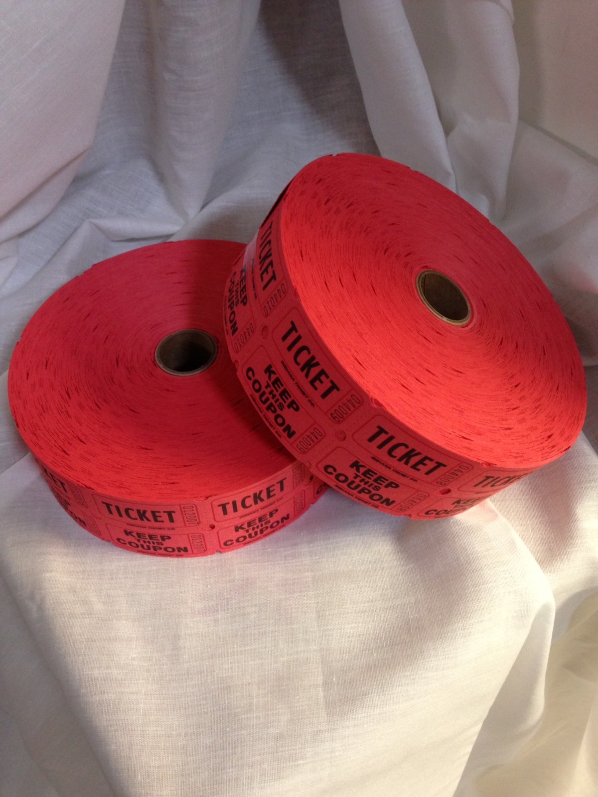 Raffle Tickets 10 Rolls Double Stub 2000 Each 50/50 Split the Pot 8 Colors Deal