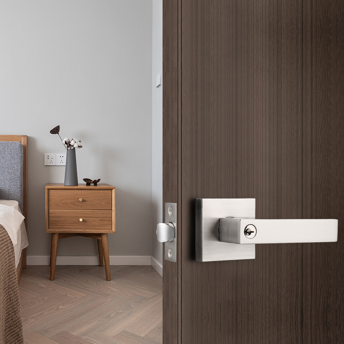 Privacy Door Locks Passage Handles Brushed Nickel Entry Lock keyed Dummy Levers