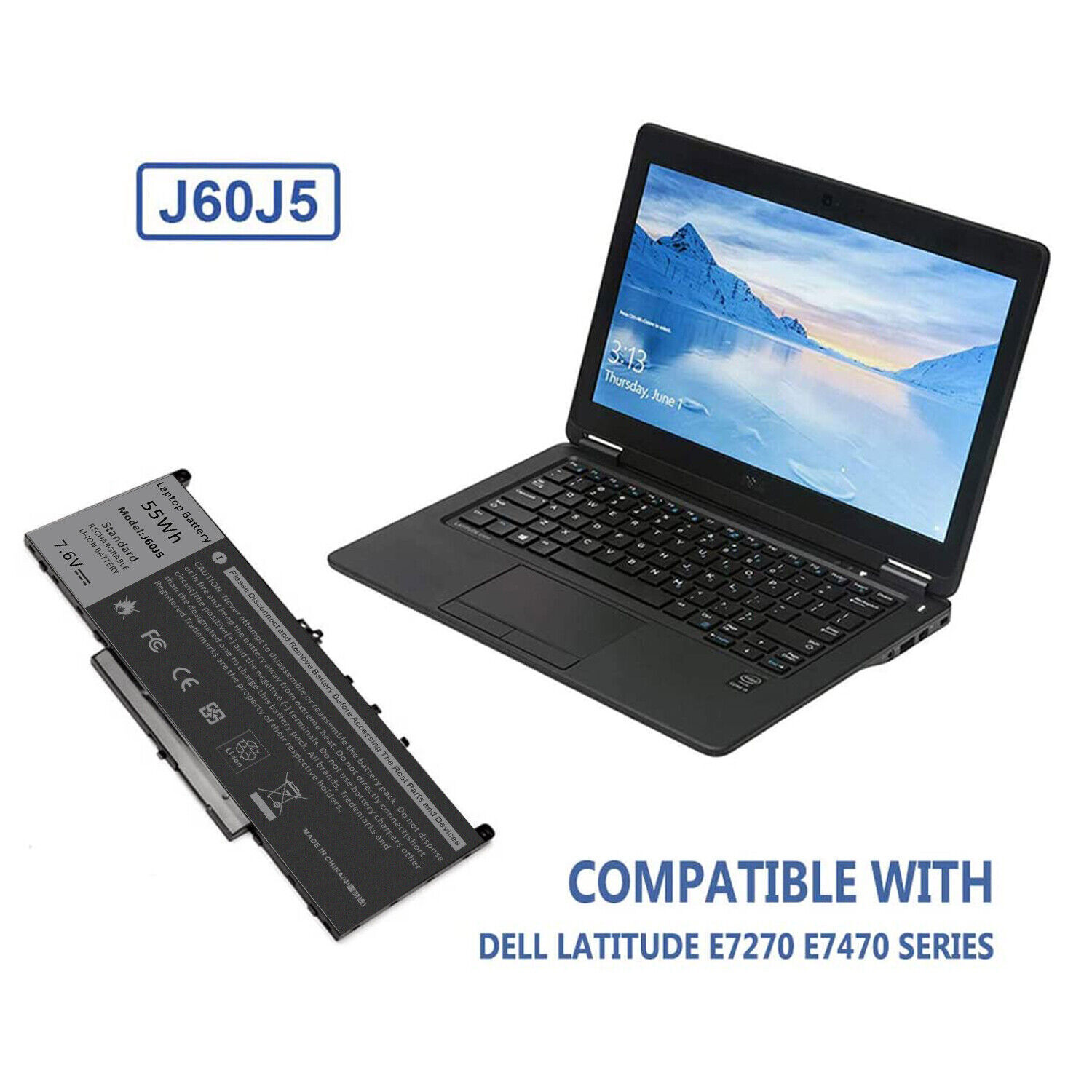 Lot 1/50 J60J5 Battery For Dell Latitude E7270 E7470 MC34Y 242WD 451-BBSY 55Wh