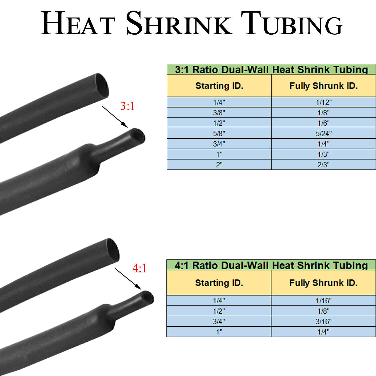 Heat Shrink Tubing 3:1 4:1 Ratio Marine Wire Wrap Insulation Cable Sleeve Tube
