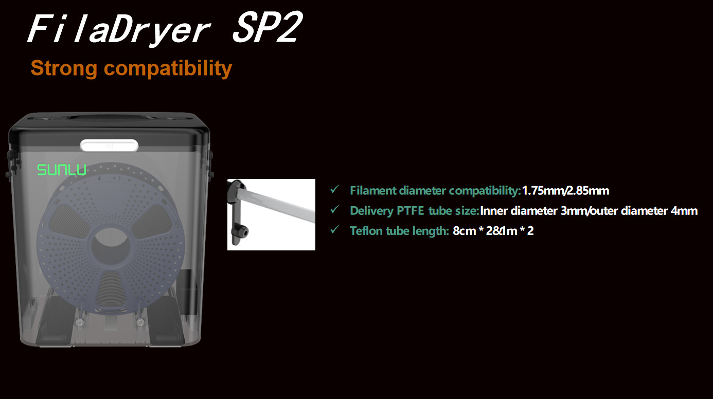 SUNLU FilaDryer SP2 Separation Design，Fast Heating，Strong Safety，Black