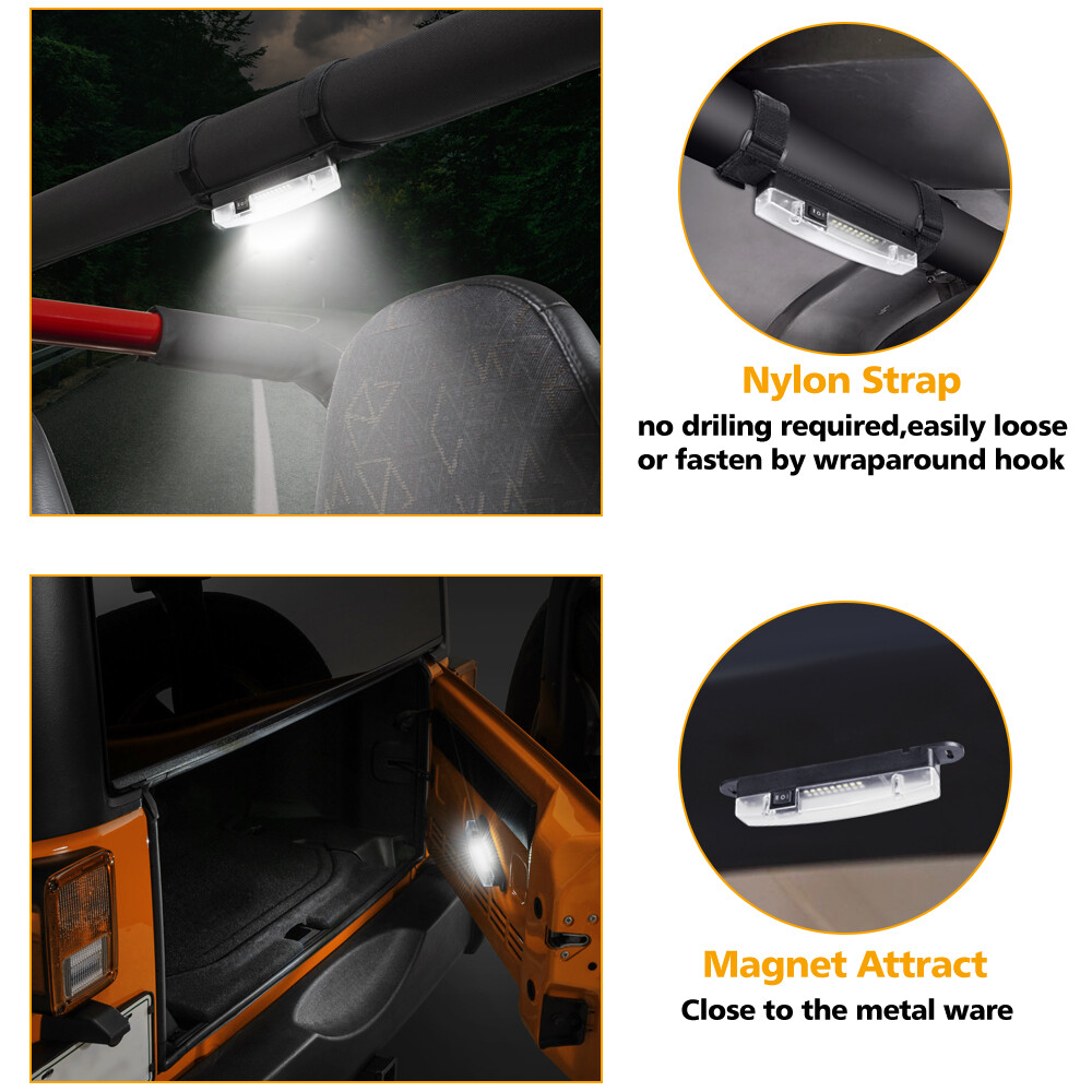 UTV LED Interior Dome Light Roll Bar Cage Mount Universal Polaris RZR Red&White