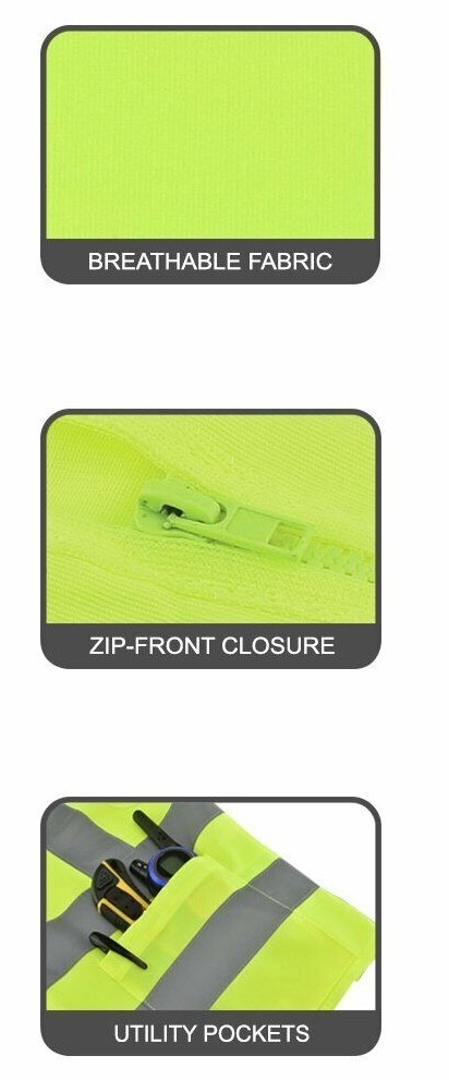 Crew Yellow High Visibility Safety Vest With 2 Pockets