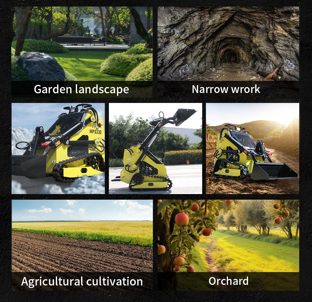 13.5HP Mini Skid Steer Track Loader with Hydraulic Drive