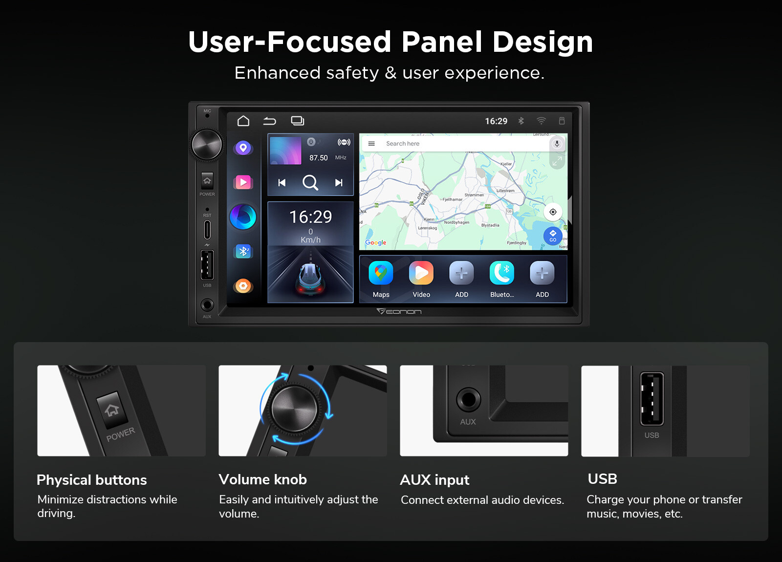 Universal 7" Car Stereo Double DIN Android 13 GPS Navi Navigation CarPlay Radio