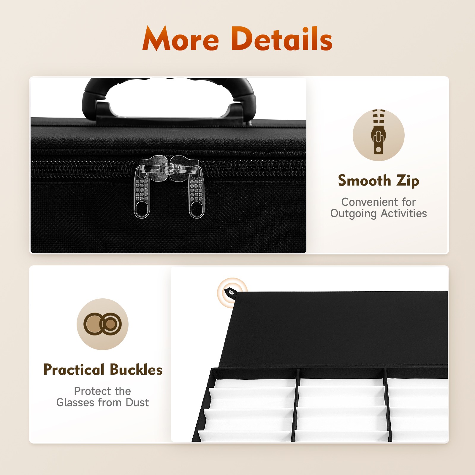 180 Pair Eyeglasses Storage Trolley Optical Frame Bag Box Organizer Display Case