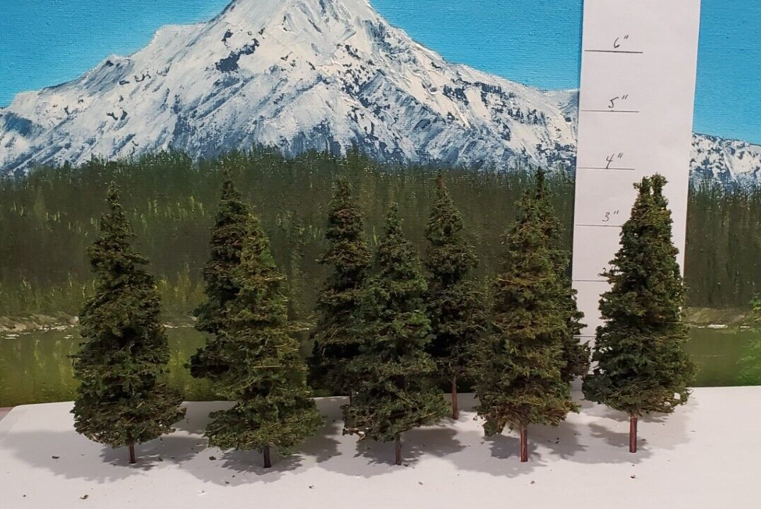 MOOSE CREEK TREES - Fir / Pine Trees (4" x 10 Trees) Model Trains HO N Z Scale