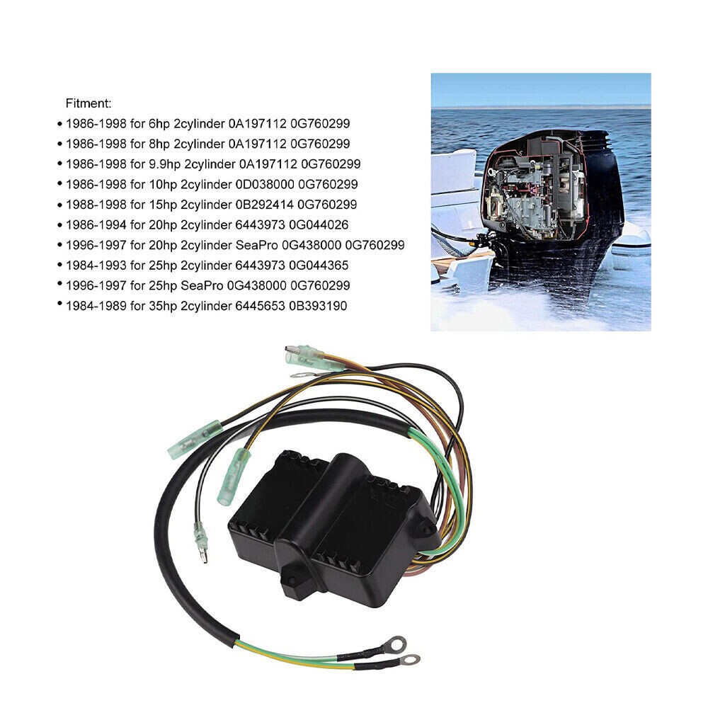 NEW Outboard Switch CDI Box For 84-98 Mercury Mariner 6hp-35hp 339-7452A19 2-Cyl