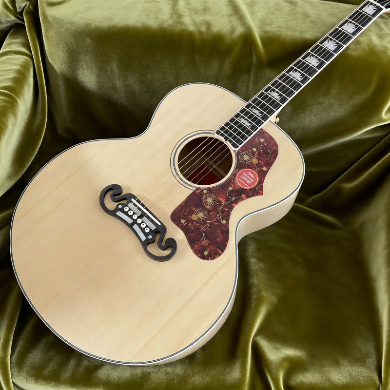 Flamed Back&Side Natural J200 Acoustic Electric Guitar with 101 EQ Abalone Inlay