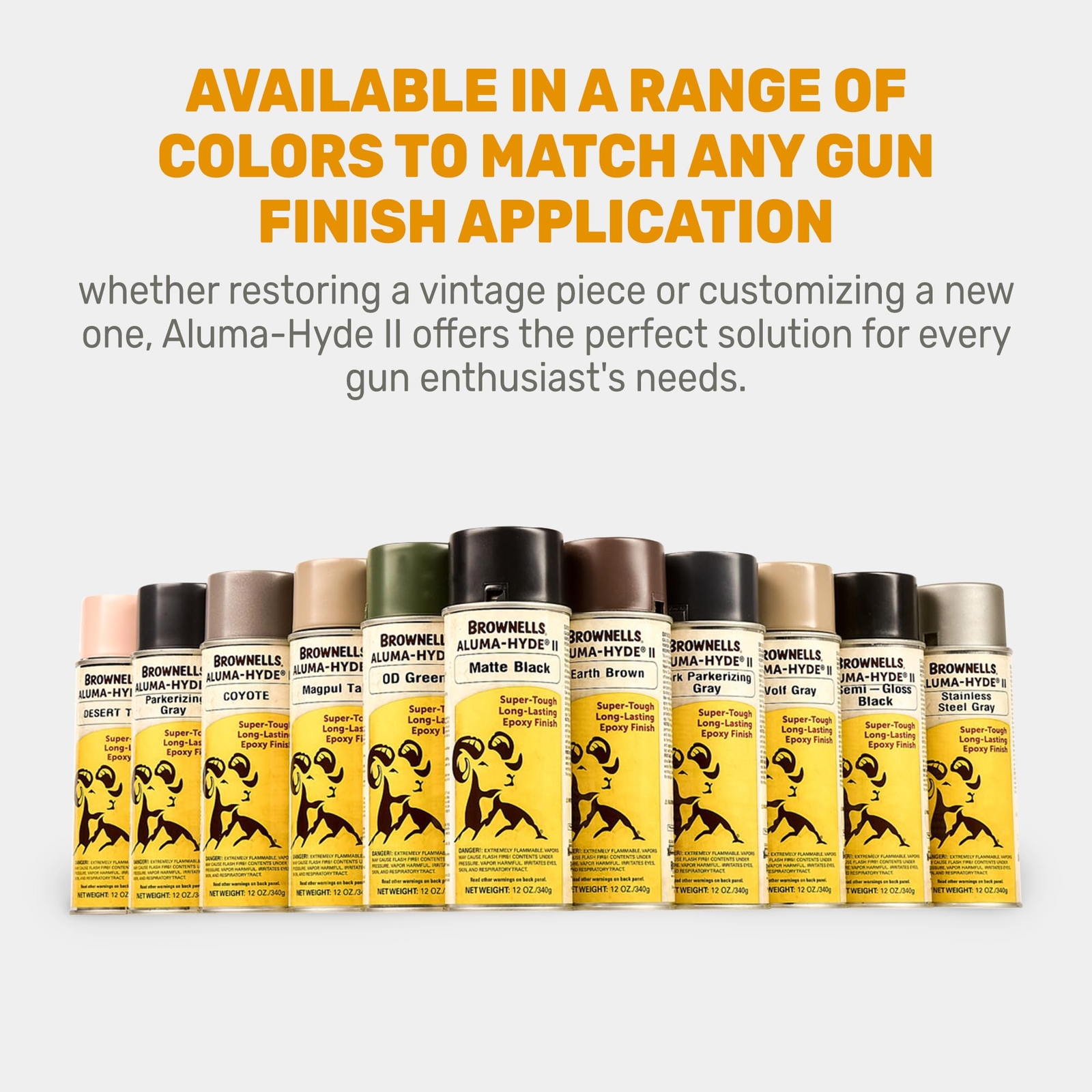 Brownells Aluma-Hyde II Firearm Finish Spray Coating Dark Parkerizing Gray