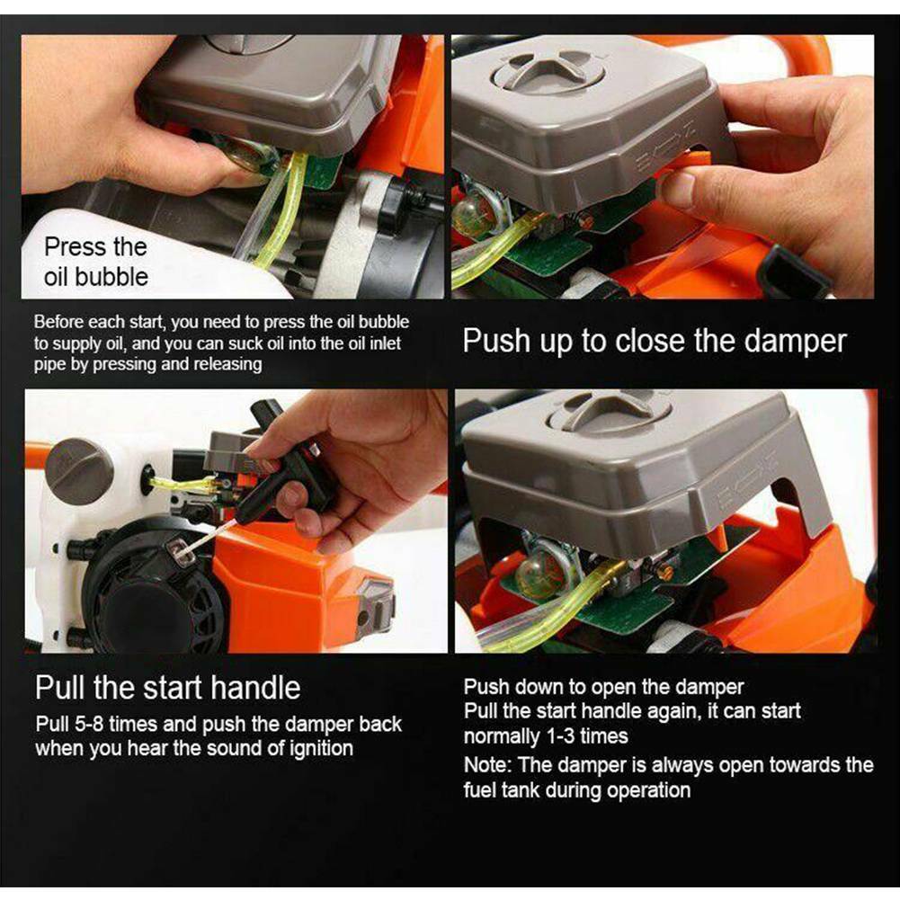 72CC 4HP Gas Powered Post Hole Digger With 4" 8" 12" Earth Auger Digging Engine