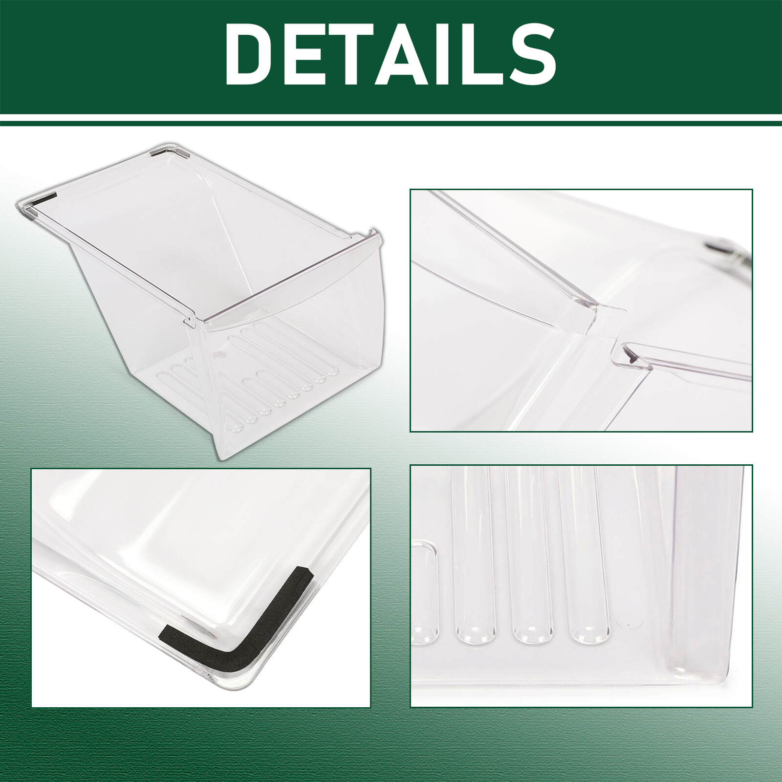 Clear Crisper Drawer Compatible with Frigidaire Refrigerator 240337103 PS429854