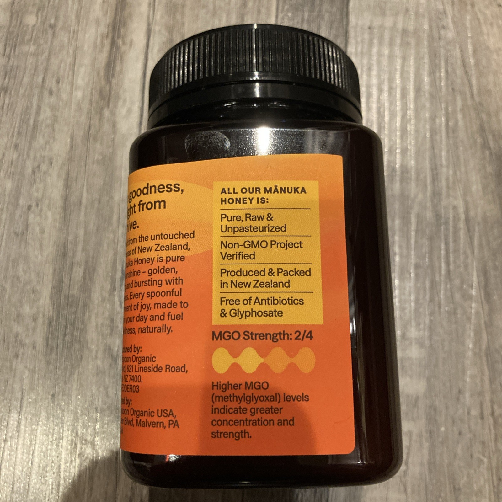 MANUKA HONEY WEDDERSPOON NEW ZEALAND RAW KFACTOR 16+ 17.6 oz 500 g 1.1 Lb Kosher
