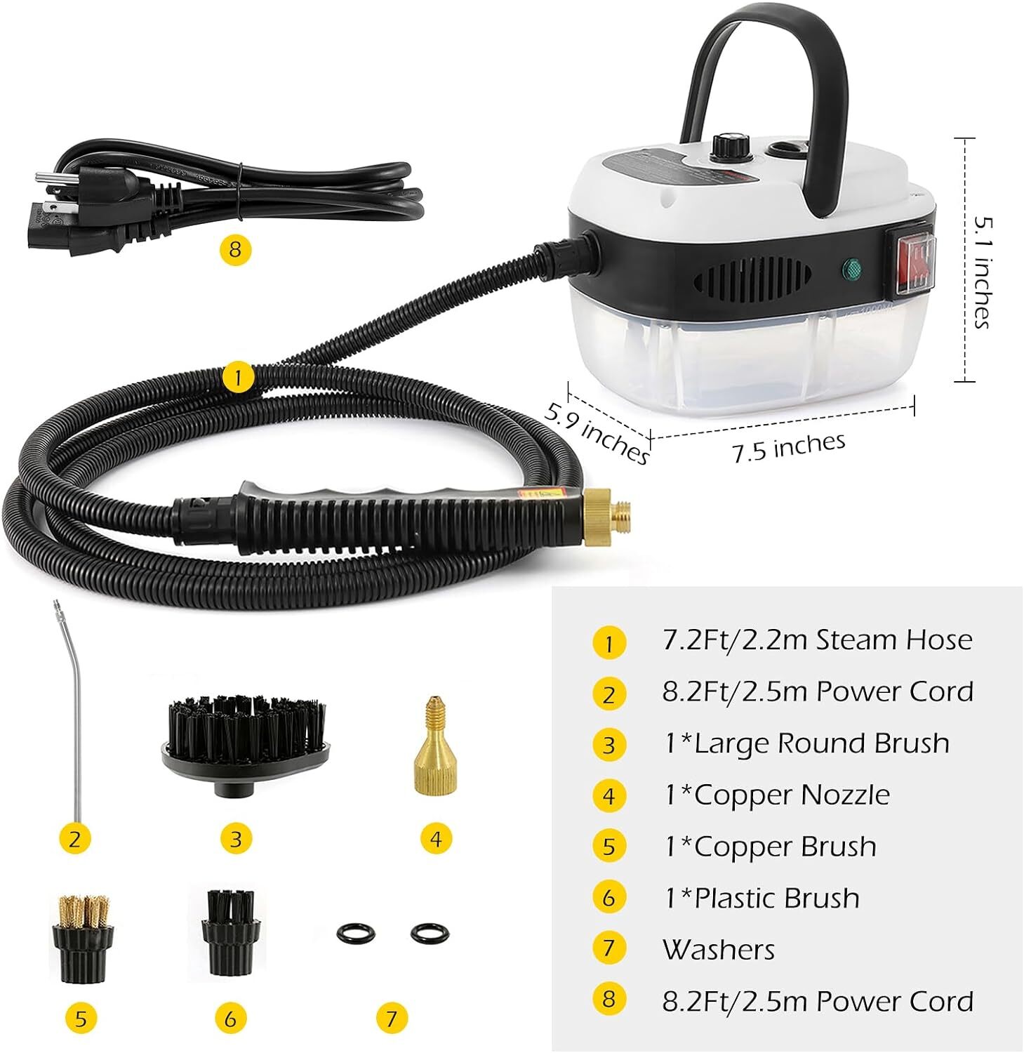 Handheld High Temp Steam Cleaner High Pressure Household Cleaning Machine 2500W