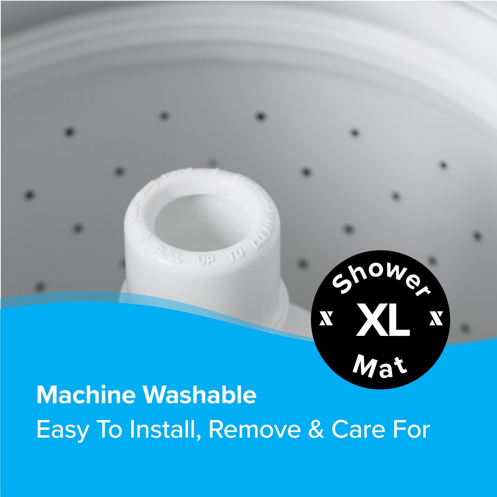 65% MORE COVERAGE! SlipX Solutions Aqua Extra Large Shower Mat (27")