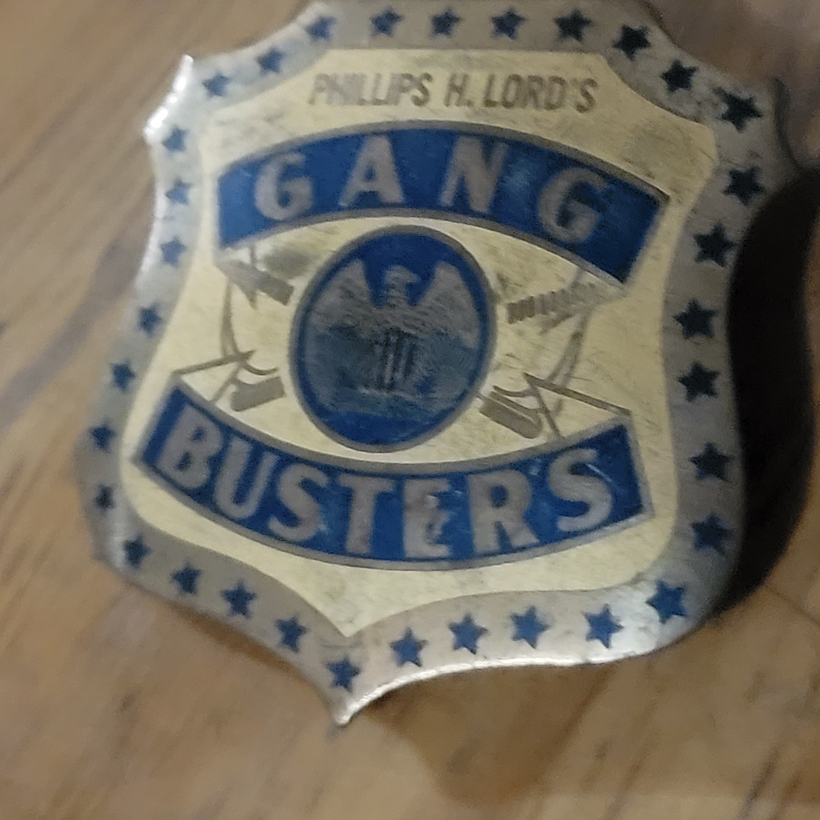Vintage 1930's Phillip H. Lords Gang Busters Radio Show Brass Badge Premium Old