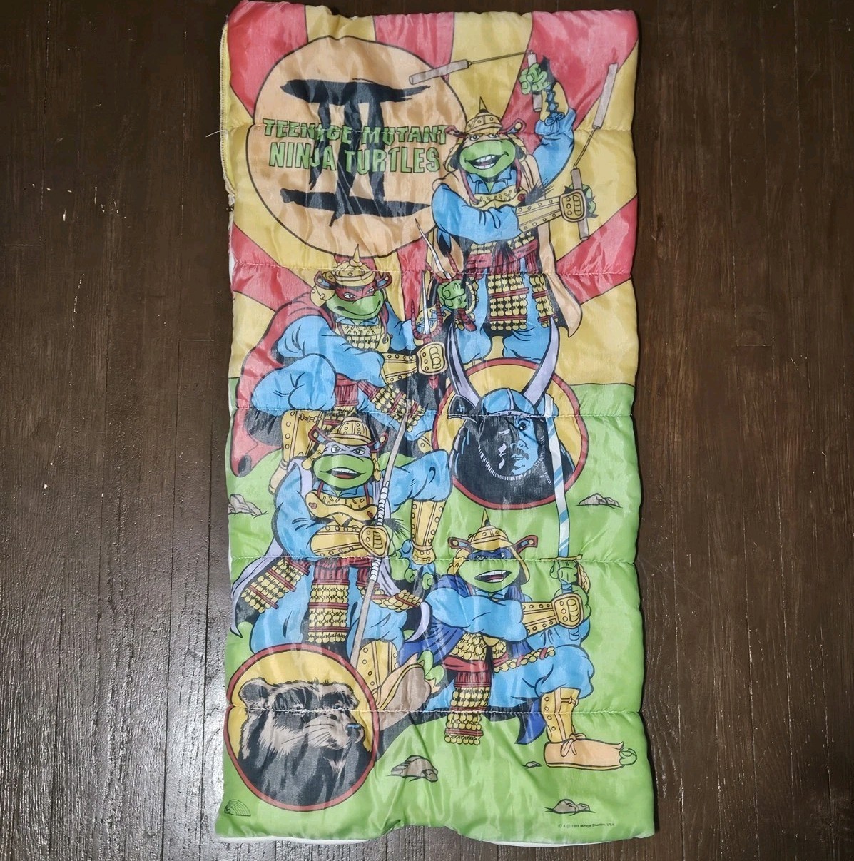 Teenage Mutant Ninja Turtles III TMNT 3 Vintage 90s Sleeping Bag Samurais 1993