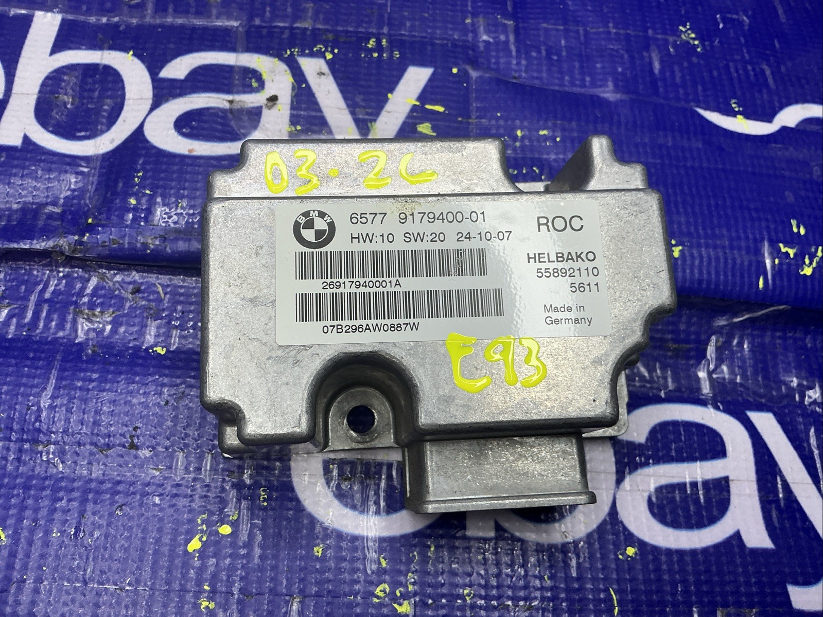 07-13 OEM BMW E88 E93 135 335 Convertible Roof Top Control Module ROC Rollover