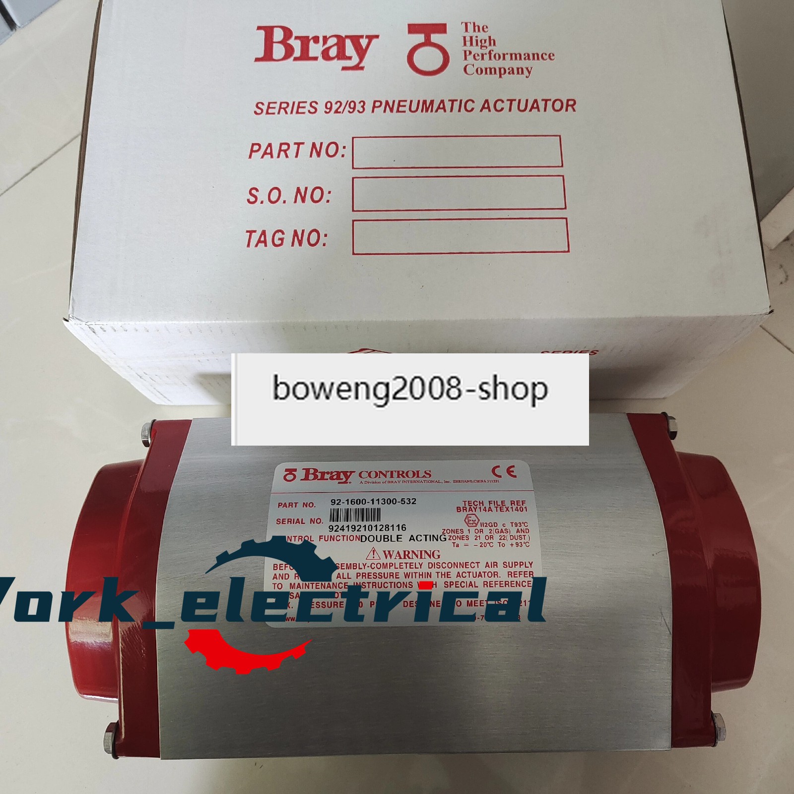 1pcs BRAY Valve Pneumatic Actuators 92-1600-11300-532 FedEx or DHL or UPS