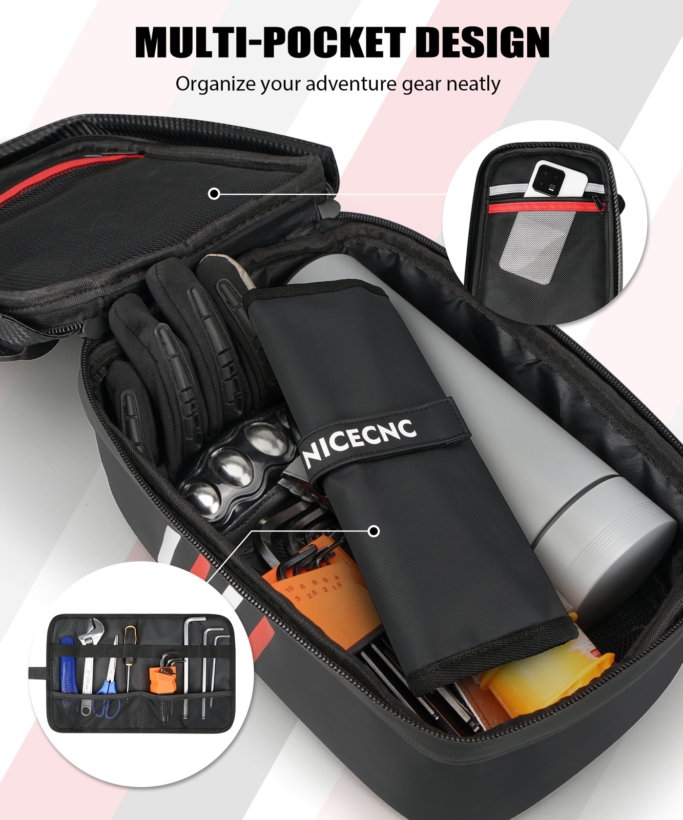 Universal Rear Fender Storage Tool Bag For Honda XR CR CRF XL 250 400 600 650 R