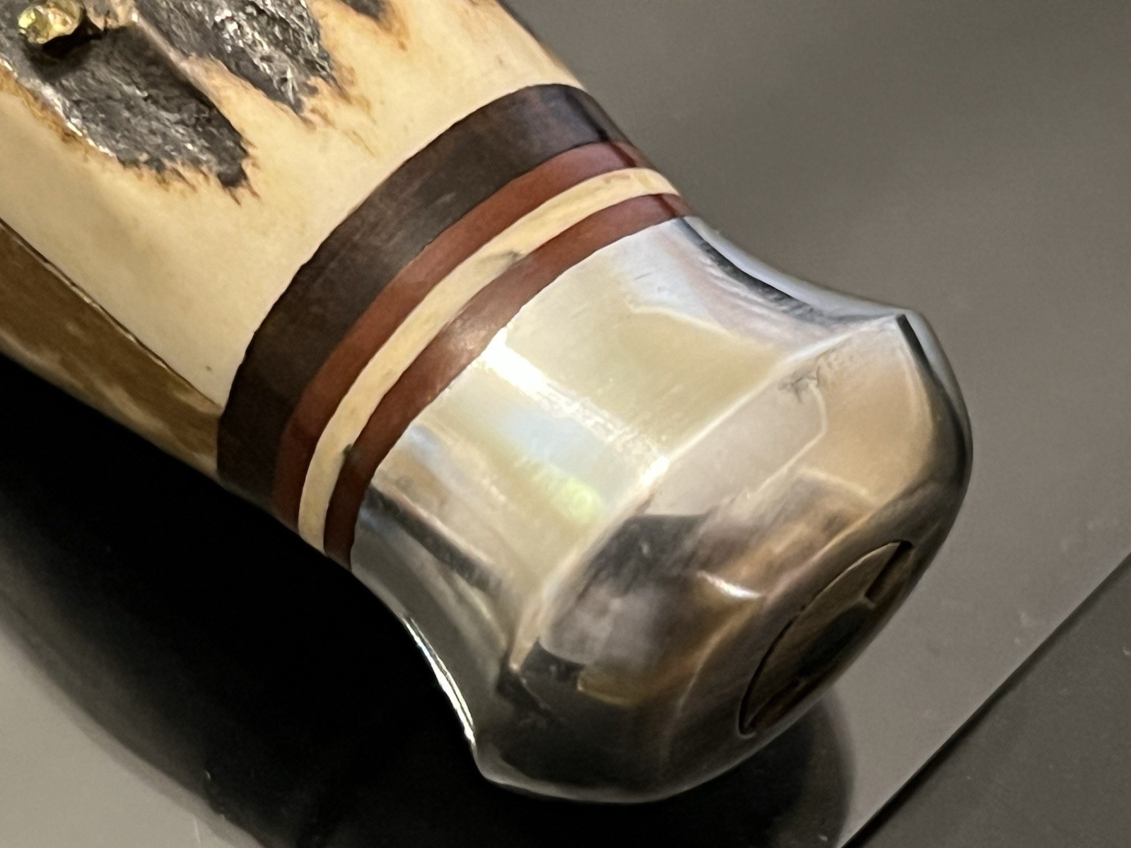 VINTAGE VOSS CUT. CO.GERMANY THICK STAG HUNTING KNIFE SKINNER BLADE 8-1/4” MINT