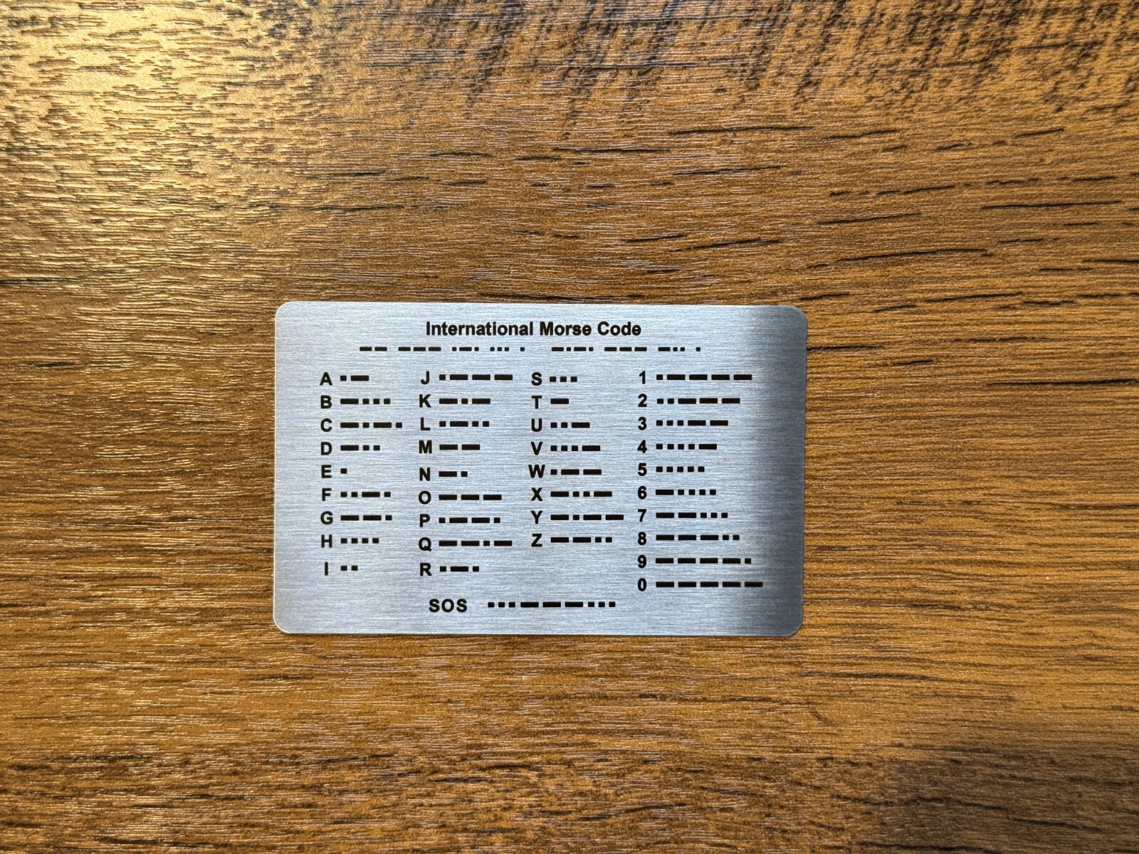Morse Code EDC Wallet Card - Ham Radio, Prime Stainless Steel, No Plastic