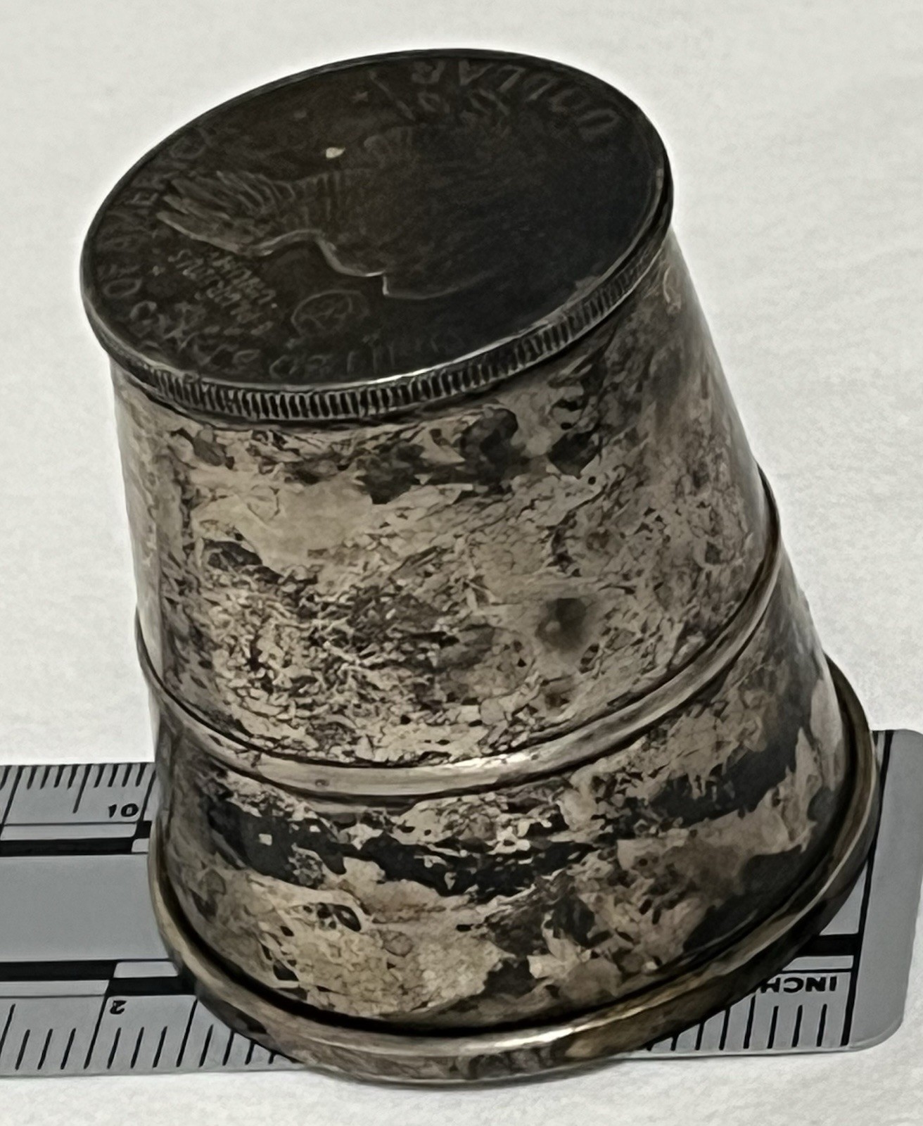 Dwight D. Eisenhower 1972 IKE Dollar Wallace 5215 Sterling Silver Shot / Jigger