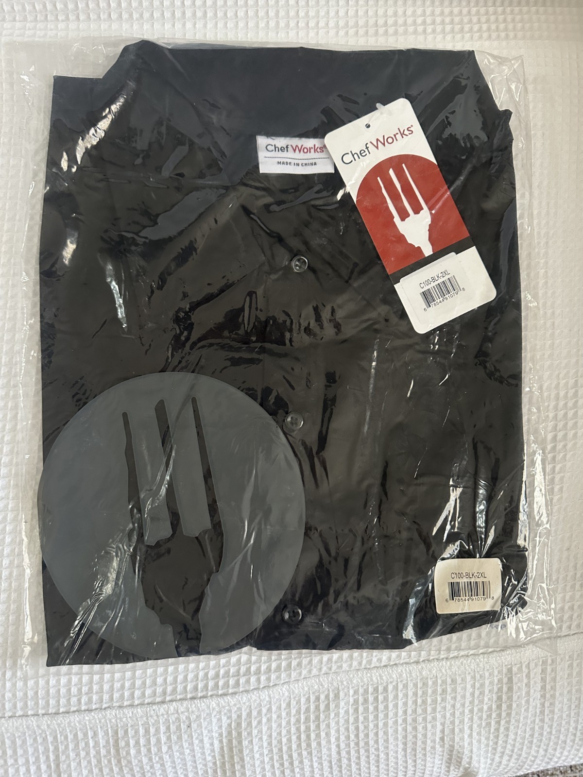 NEW! Genuine! Chef Works Men's Pro Chef Shirt 2XL C100-BLK-2XL