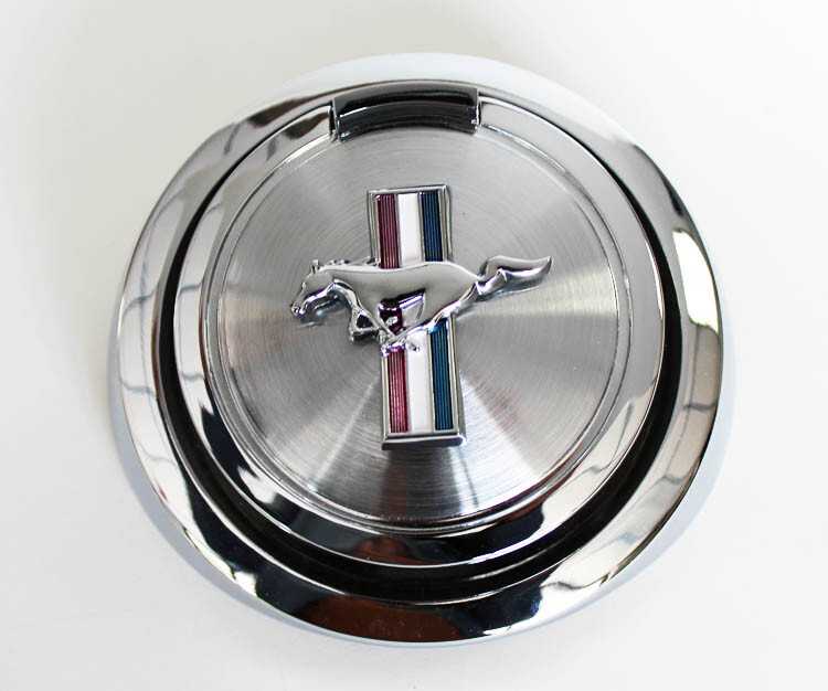 NEW! 1967 Ford Mustang Gas Cap Pop Open Style Chrome with Pony Emblem Free Ship