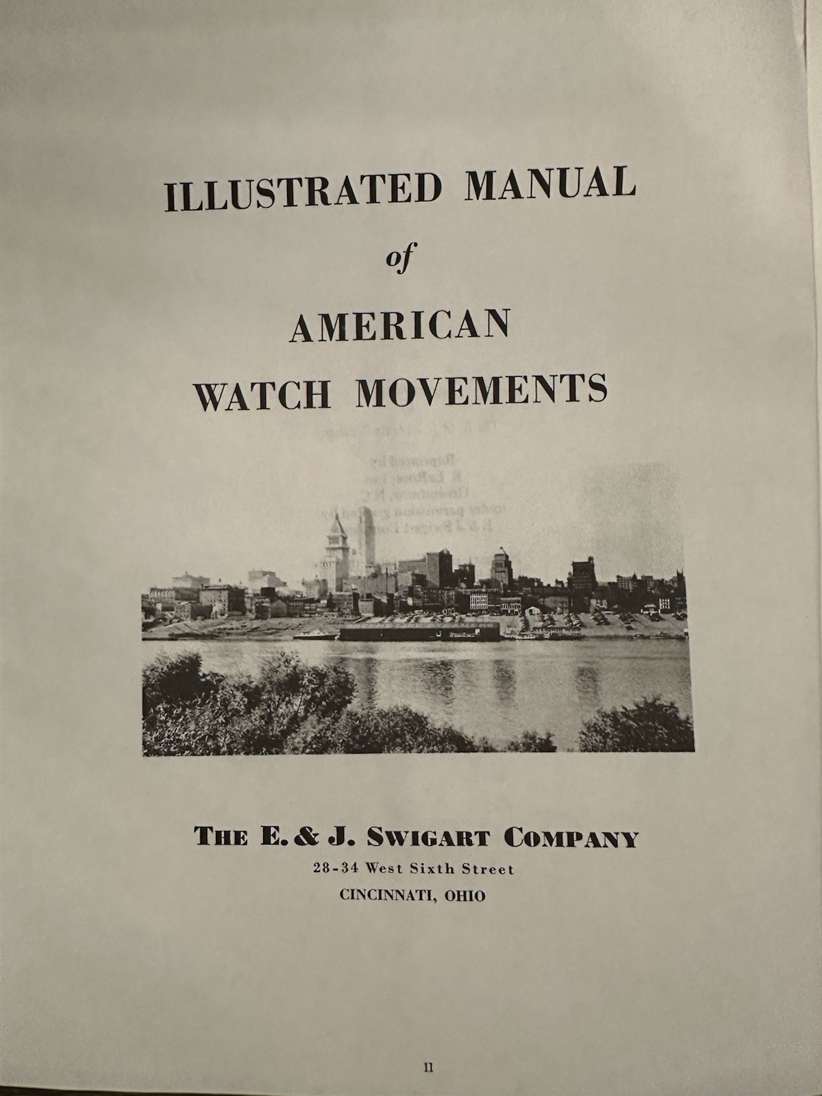 1952 Illustrated Manual of American Watch Movements Original E & J Swigart RARE