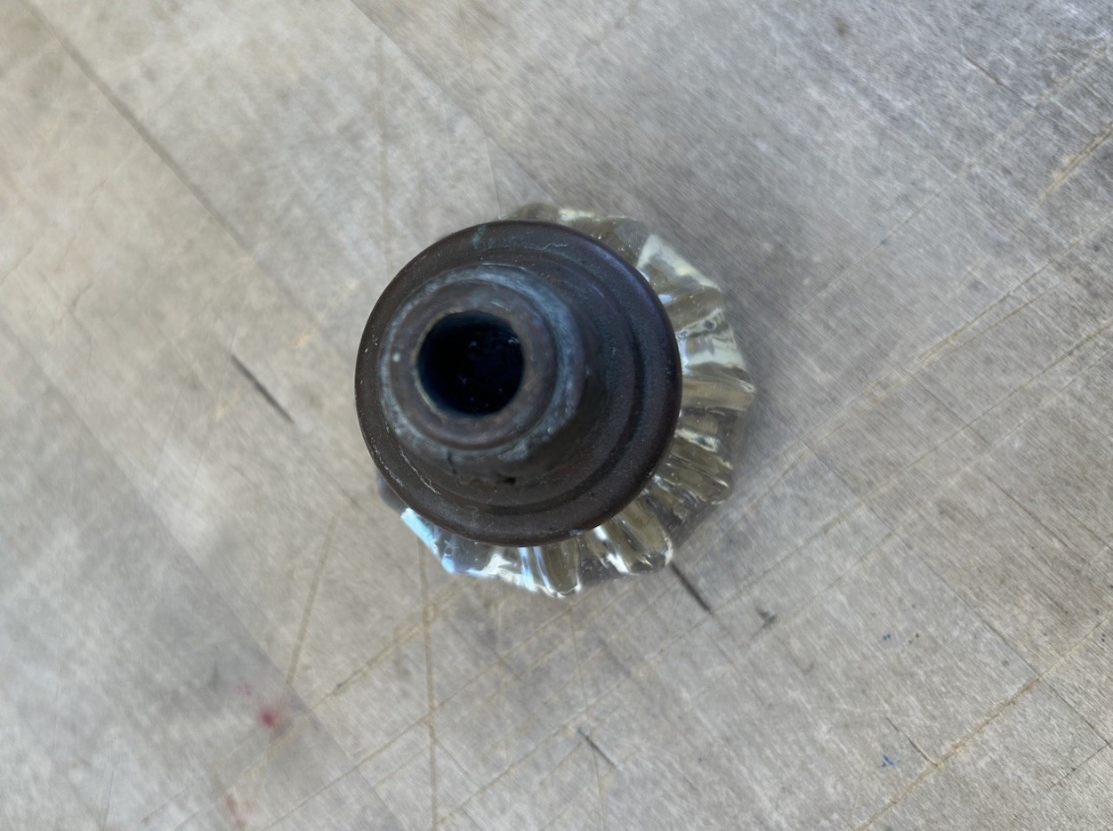Vintage Brass Glass Door Knob w/bonus similar Matching Knob