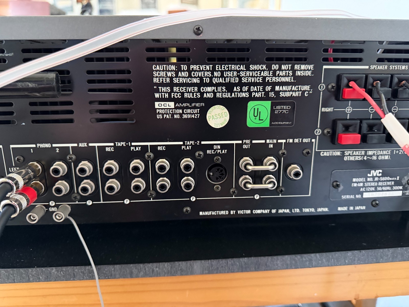 JVC JR-S600 Mark II Vintage Monster Stereo Receiver 120 Watts Per Channel - NICE