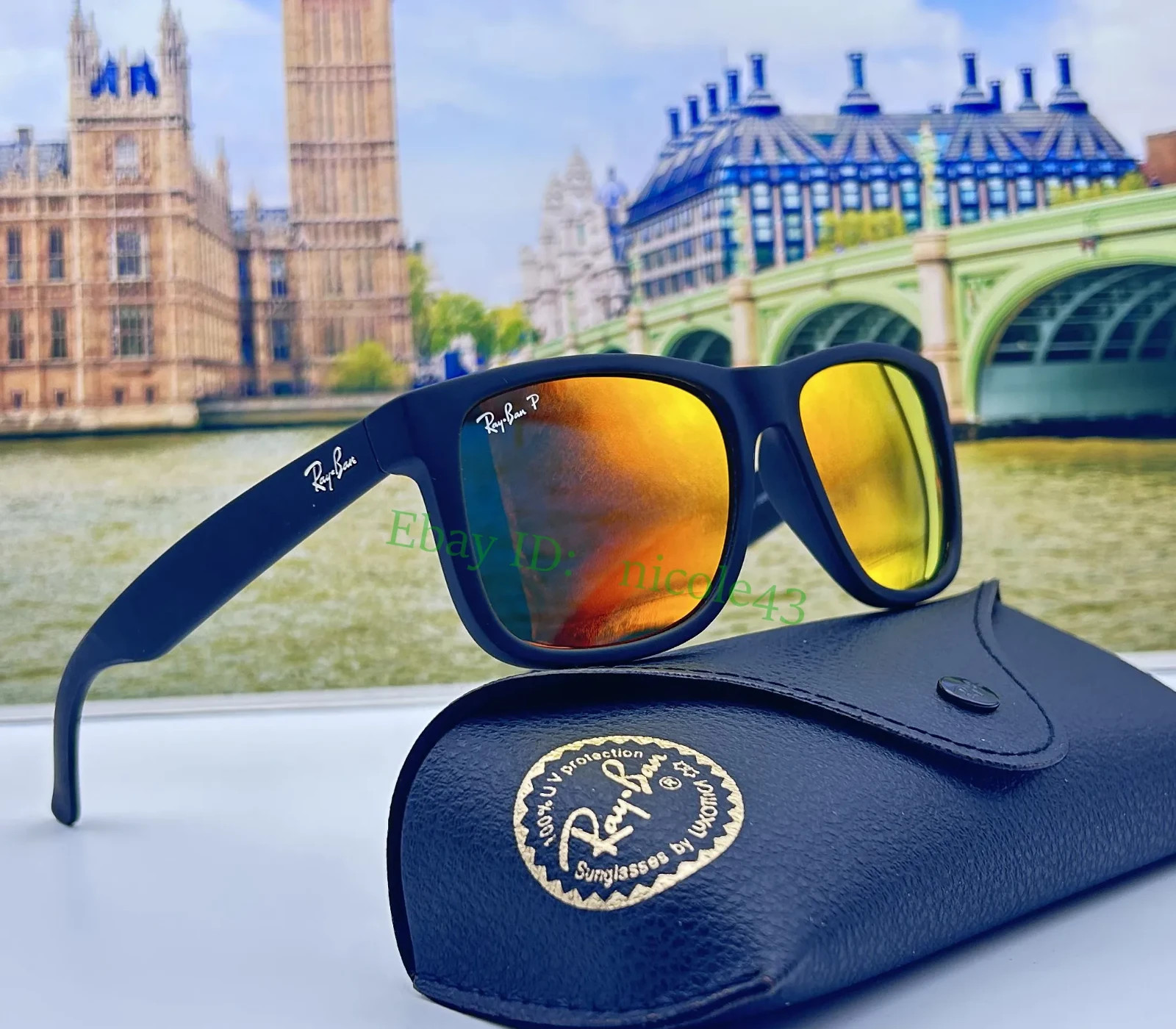 *BRAND NEW* Ray-Ban RB4165 Man Polarized Sunglasses Justin Red Orange Lens UV400