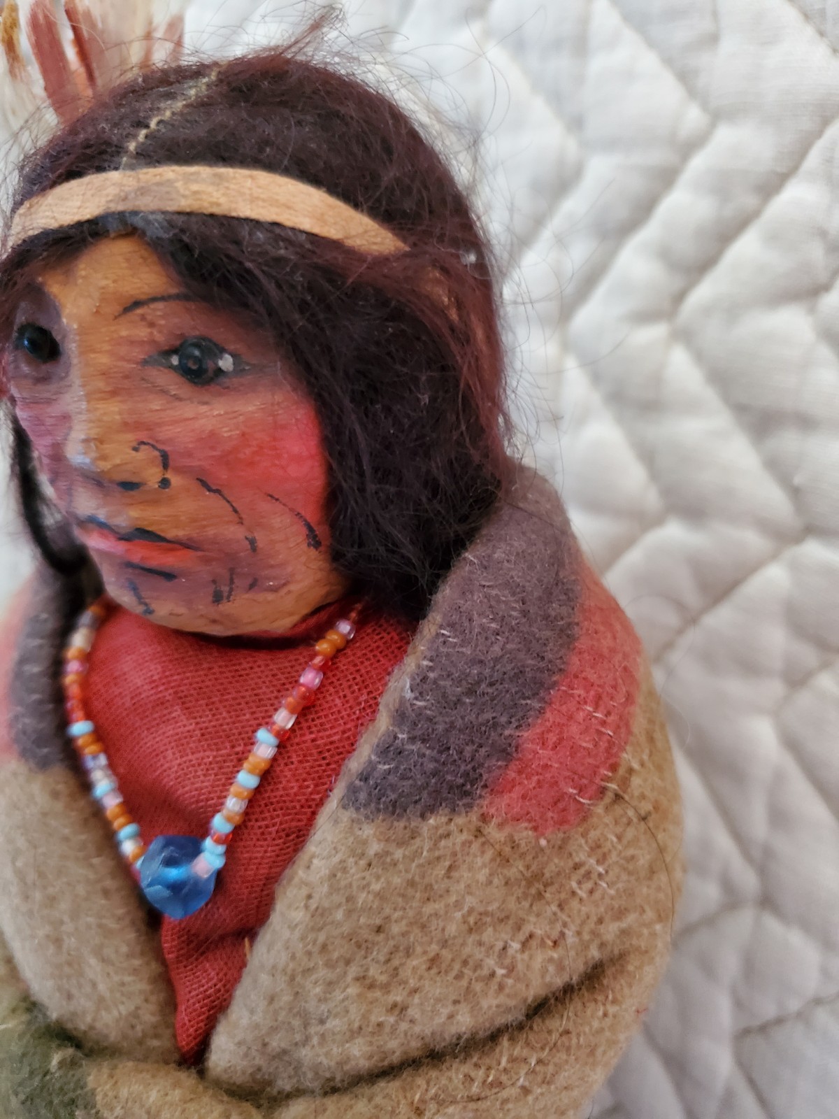 11" Early Mary Frances Woods Native American Indian Skookum Doll 1910-1920s